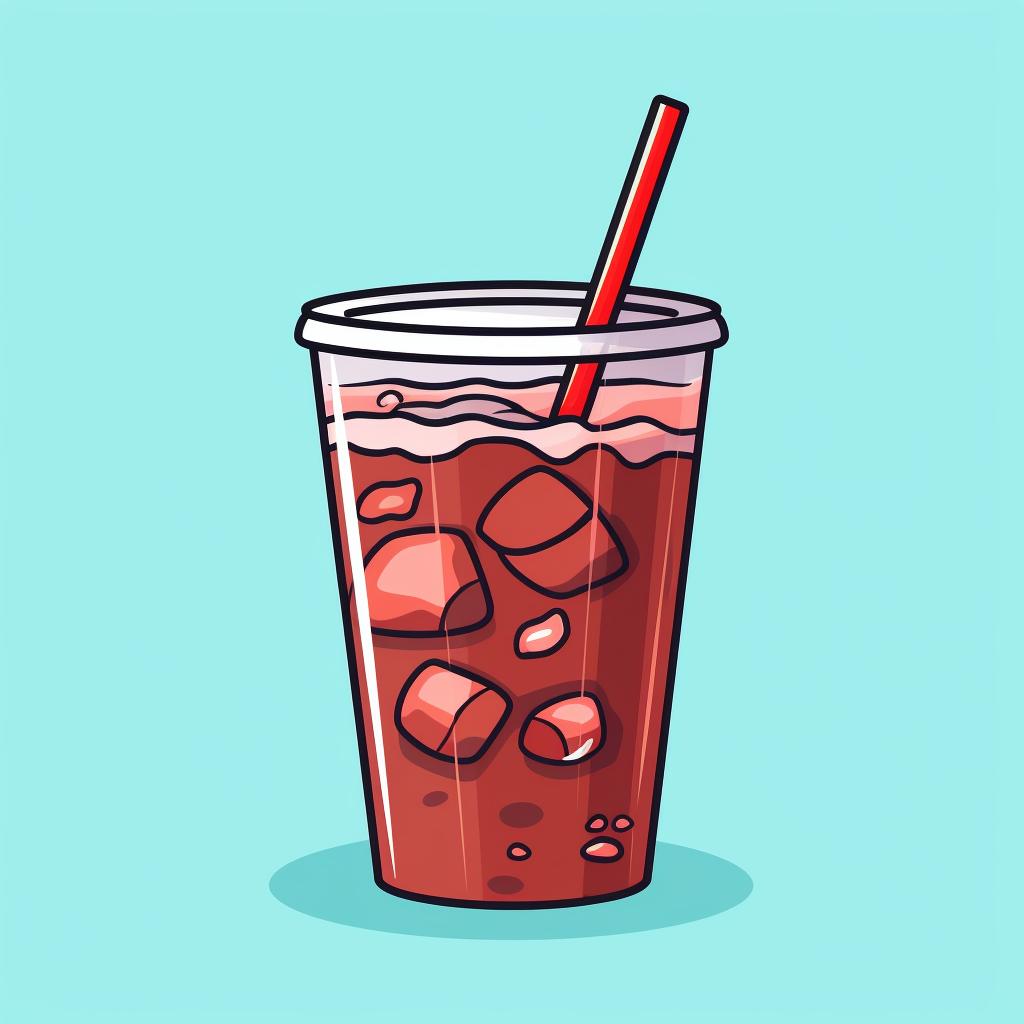 A cup one-third filled with soda