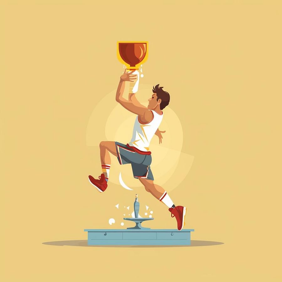 A player flipping the cup by flicking the rim.