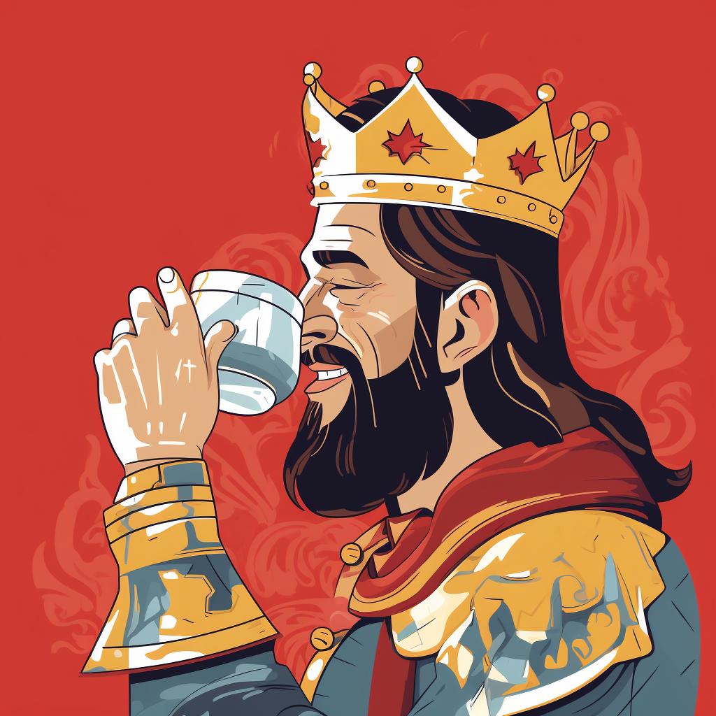 A player drinking from the King's Cup